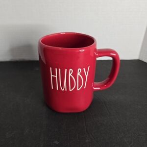 Rae Dunn Red 'HUBBY' Ceramic Mug